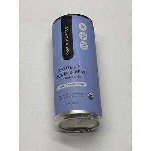 Pop & Bottle Double Cold Brew Oat Milk Latte 120mg Caffeine 8oz Can